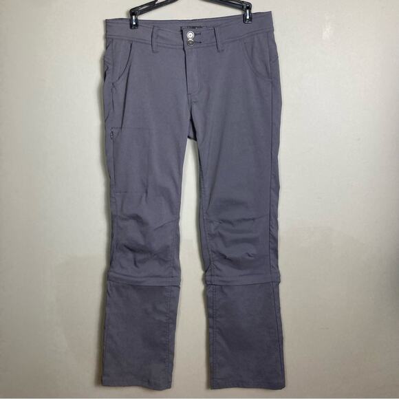 Prana convertible pants women's size 8 gray Monarch capri GORPcore Granola hike - Picture 1 of 11